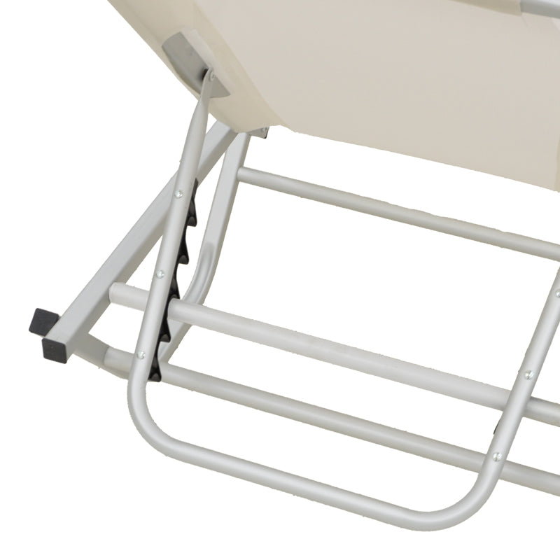 Dessie deckchair aluminum stackable textilene off-white 56x188x30cm