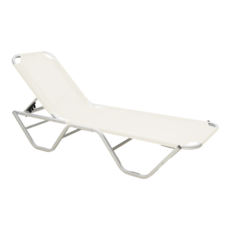 Dessie deckchair aluminum stackable textilene off-white 56x188x30cm