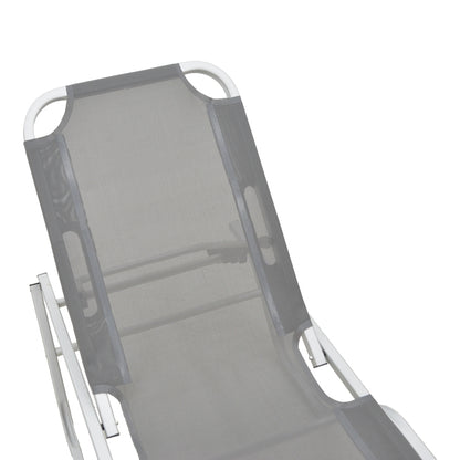 Dessie 5-seater reclining deckchair pakoworld aluminum stackable textilene anthracite 56x188x30cm