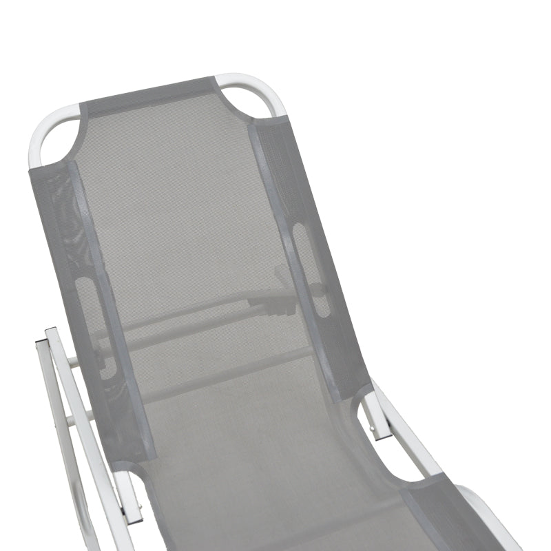 Dessie 5-seater reclining deckchair pakoworld aluminum stackable textilene anthracite 56x188x30cm