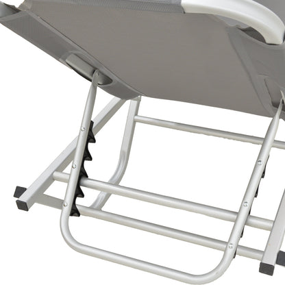 Dessie 5-seater reclining deckchair pakoworld aluminum stackable textilene anthracite 56x188x30cm