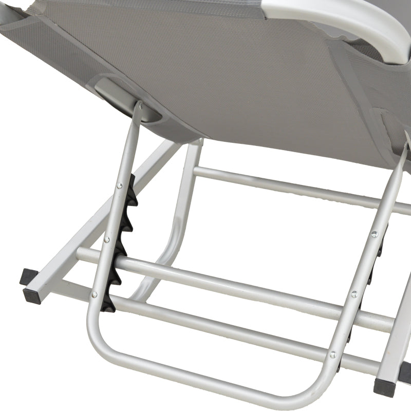 Dessie 5-seater reclining deckchair pakoworld aluminum stackable textilene anthracite 56x188x30cm
