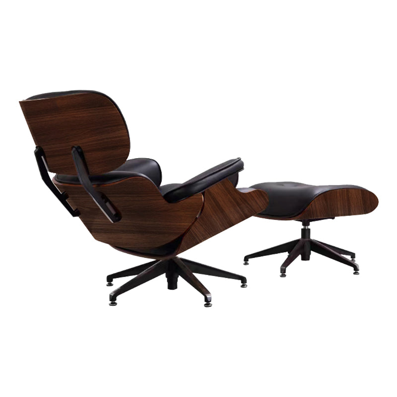 Relax armchair Rembus pakoworld wood walnut-PU black 83x93x83cm