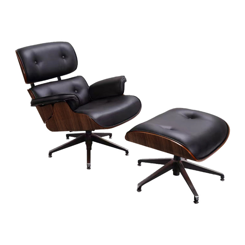 Relax armchair Rembus pakoworld wood walnut-PU black 83x93x83cm