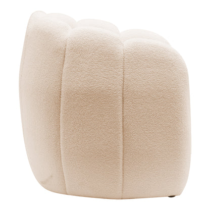 Armchair Lampria pakoworld teddy fabric cream 75x72x75cm