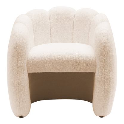 Armchair Lampria pakoworld teddy fabric cream 75x72x75cm