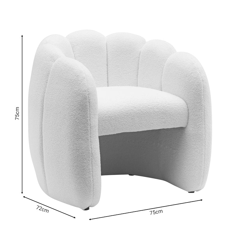 Armchair Lampria pakoworld teddy fabric cream 75x72x75cm