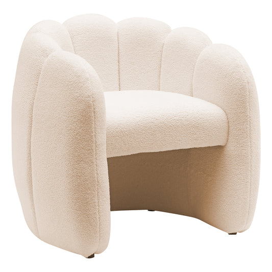 Armchair Lampria pakoworld teddy fabric cream 75x72x75cm