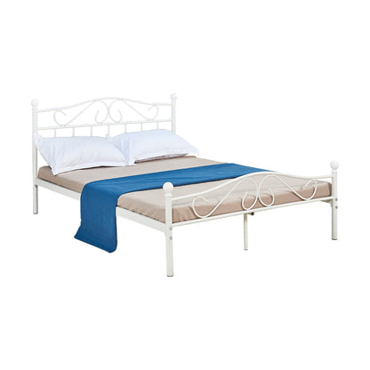 Bed Yorick white metal 140x190cm