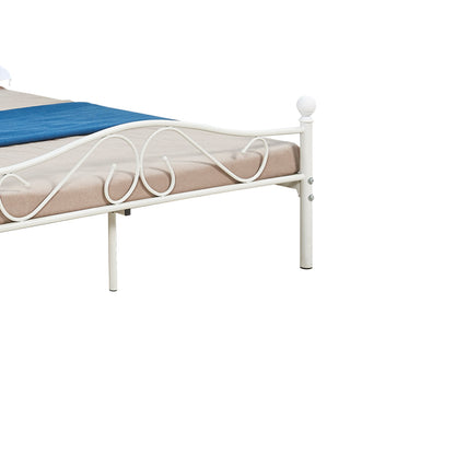 Bed Yorick white metal 140x190cm
