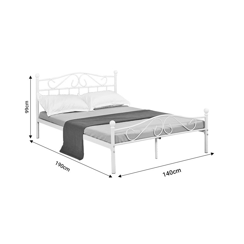 Bed Yorick white metal 140x190cm