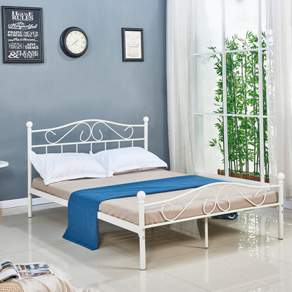 Bed Yorick white metal 140x190cm