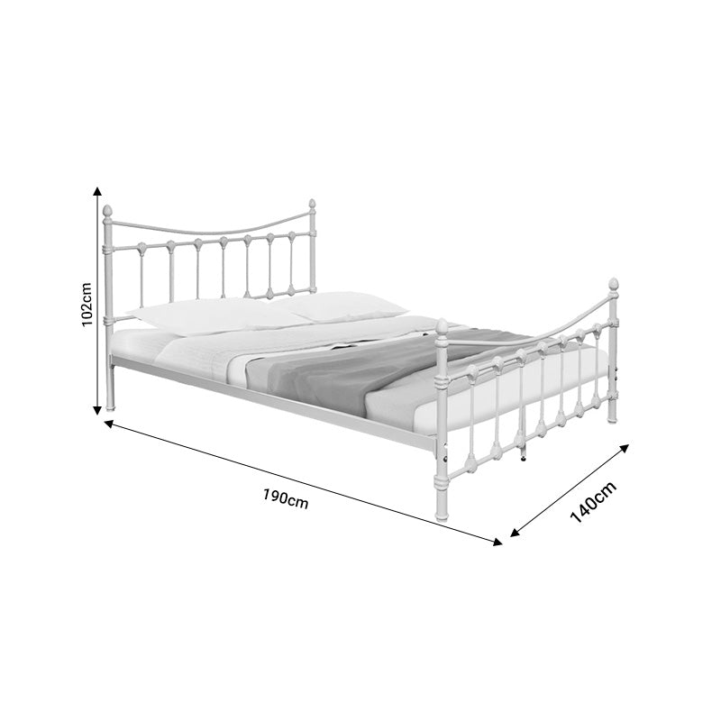 Bed Beowulf pakoworld white metal 140x190x102cm