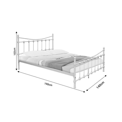 Bed Beowulf pakoworld white metal 140x190x102cm