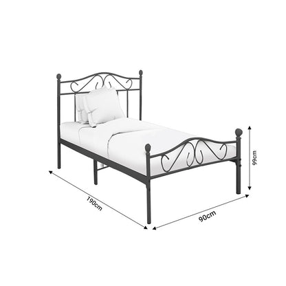 Bed Yorick pakoworld b;ack metal 90x190x99cm