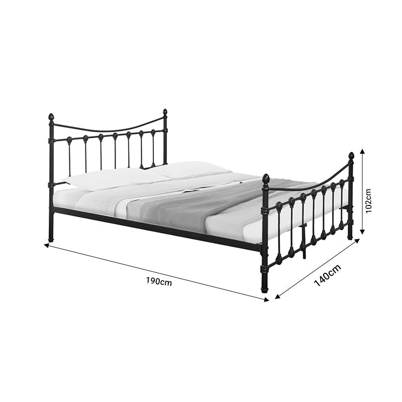 Bed Beowulf pakoworld black metal 140x190x102cm