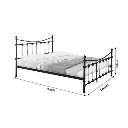 Bed Beowulf pakoworld black metal 140x190x102cm