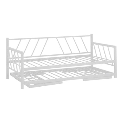 Bed-Sofa Remmie pakoworld metal in white shade 90x190cm