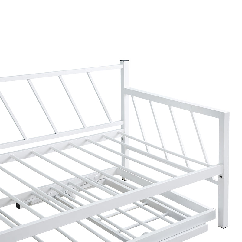 Bed-Sofa Remmie pakoworld metal in white shade 90x190cm