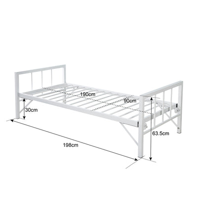 Bed-Sofa Remmie pakoworld metal in white shade 90x190cm