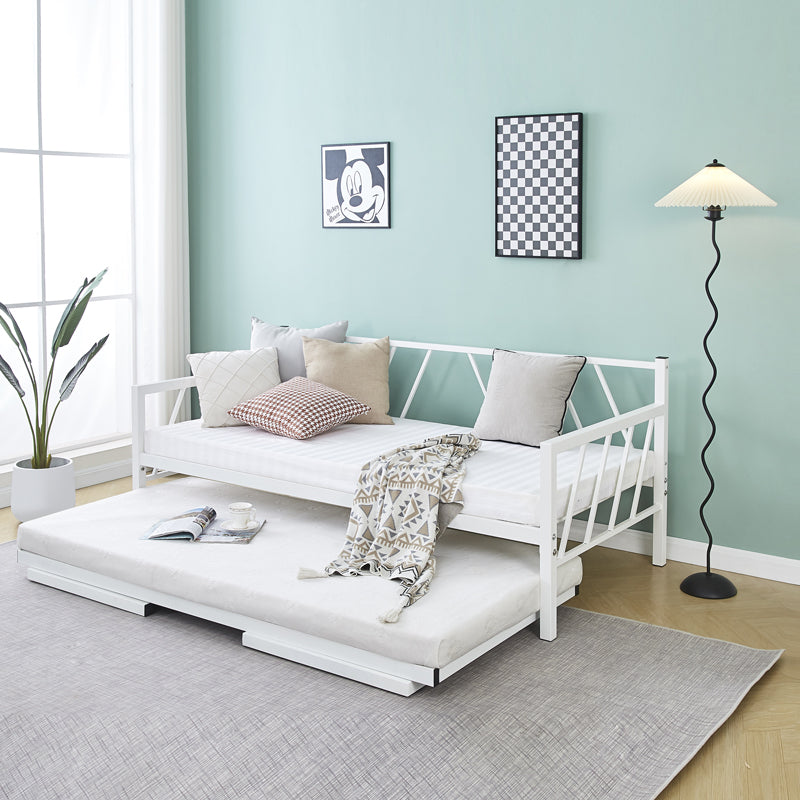 Bed-Sofa Remmie pakoworld metal in white shade 90x190cm