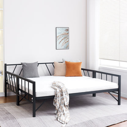 Bed-Sofa Remmie pakoworld metal in black shade 90x190cm