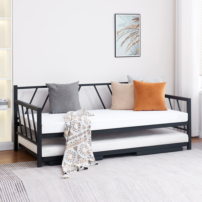 Bed-Sofa Remmie pakoworld metal in black shade 90x190cm