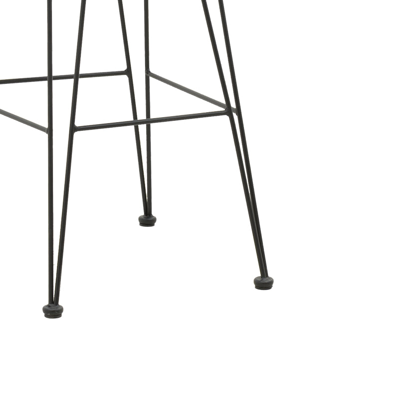 Naoki pakoworld garden bar stool with PE cushion natural-metal black leg 46x56x110cm