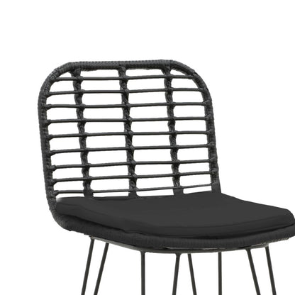 Naoki pakoworld bar stool with pe cushion black-metal black leg 46x56x110cm