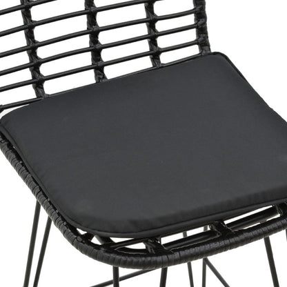 Naoki pakoworld bar stool with pe cushion black-metal black leg 46x56x110cm