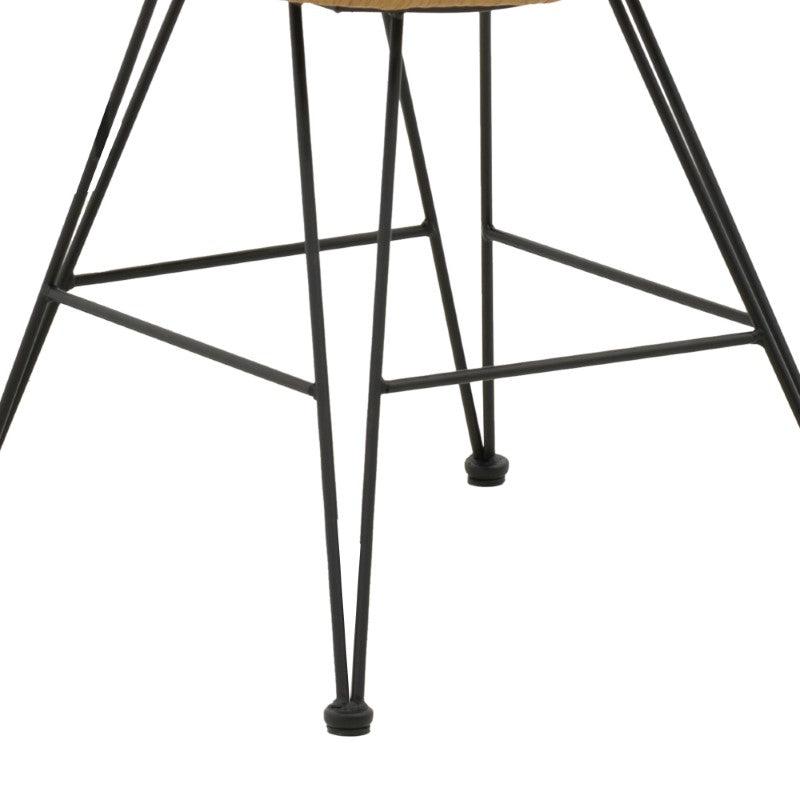 Chair Naoki pakoworld with cushion pe natural-metal black leg 44x58x82cm