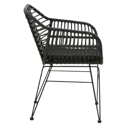 Armchair Naoki pakoworlwith cushion pe black-metal black leg 55x58x79cm