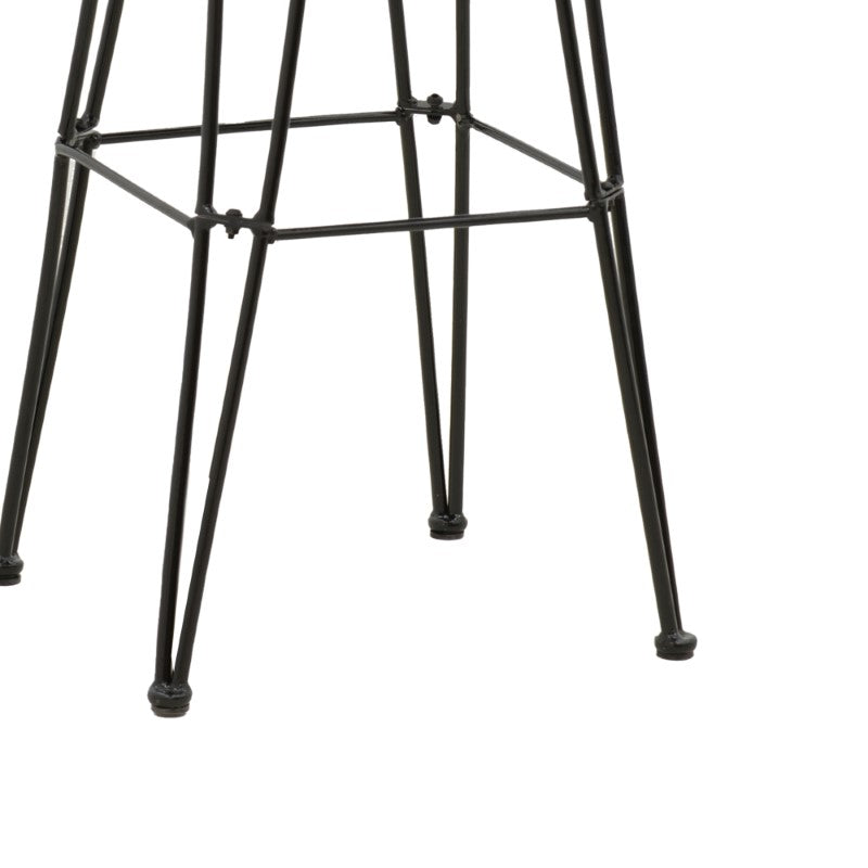 Bar stool Naoki pakoworld with cushion pe black-metal black leg 52x50x90cm