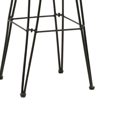 Bar stool Naoki pakoworld with cushion pe black-metal black leg 52x50x90cm