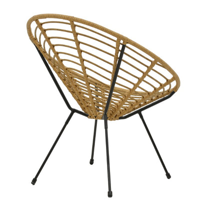 Naoki armchair pakoworld pe natural-metal black leg 78x74x87cm