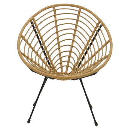 Naoki armchair pakoworld pe natural-metal black leg 78x74x87cm