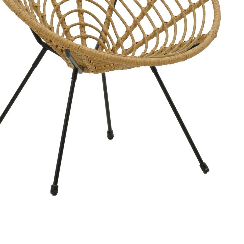 Naoki armchair pakoworld pe natural-metal black leg 78x74x87cm