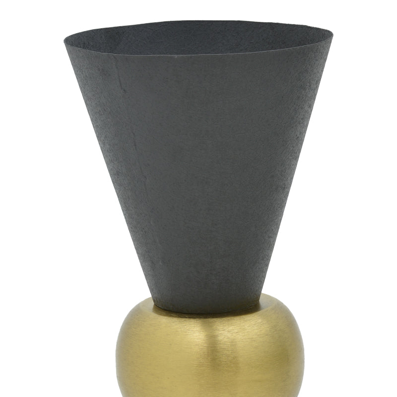 Vase Decorasie Inart black-gold metal D28x65cm
