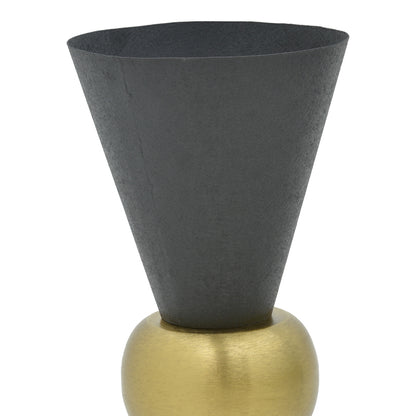 Vase Decorasie Inart black-gold metal D28x65cm