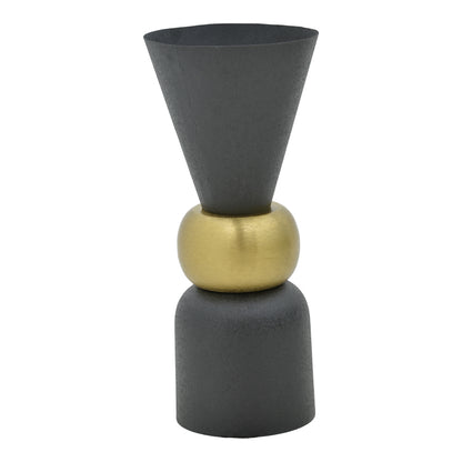 Vase Decorasie Inart black-gold metal D28x65cm