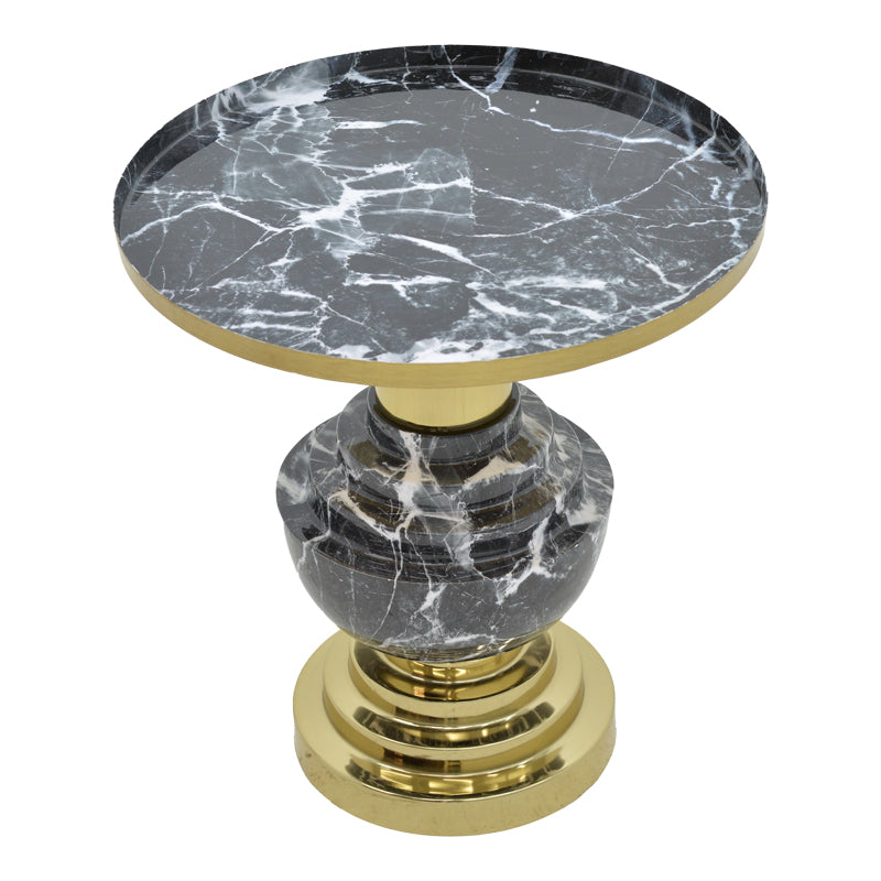 Side table Cogent Inart black-gold metal D46x50cm