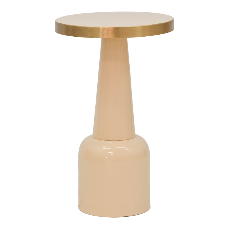 Side table Easyful Inart cream-gold metal D36x58cm