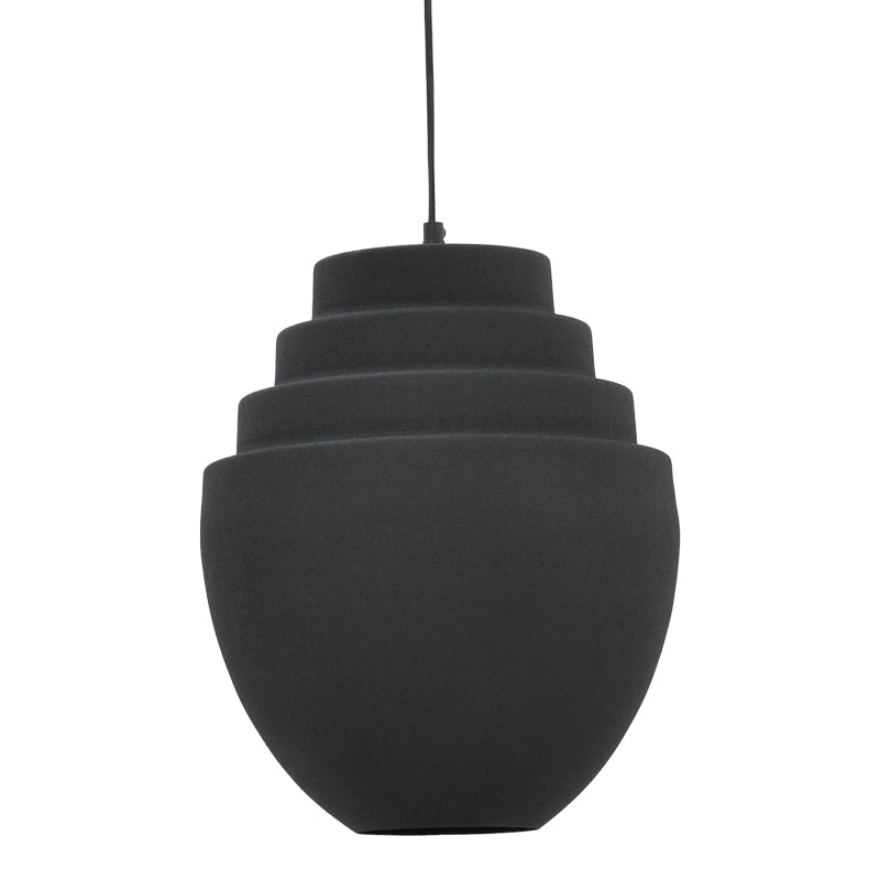 Ceiling lamp Kelsy Inart E27 black metal D30x122cm