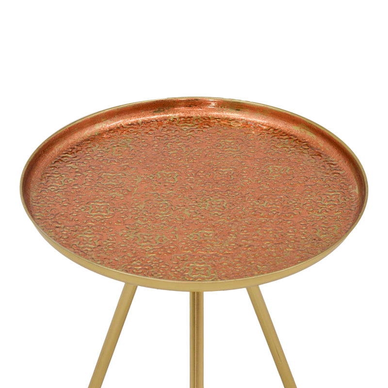 Side table Jacksie Inart bronze-gold metal D46x48cm