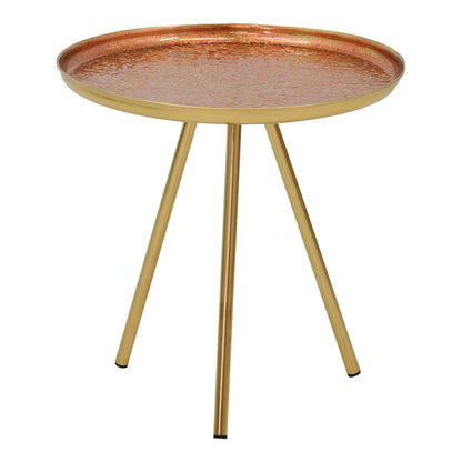 Side table Jacksie Inart bronze-gold metal D46x48cm