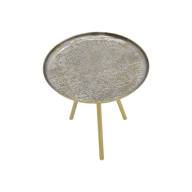 Side table Jacksie Inart grey-gold metal D41x43.5cm