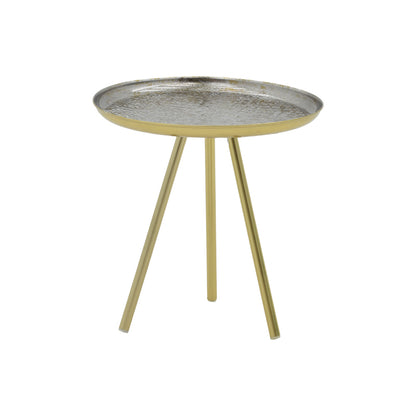 Side table Jacksie Inart grey-gold metal D41x43.5cm