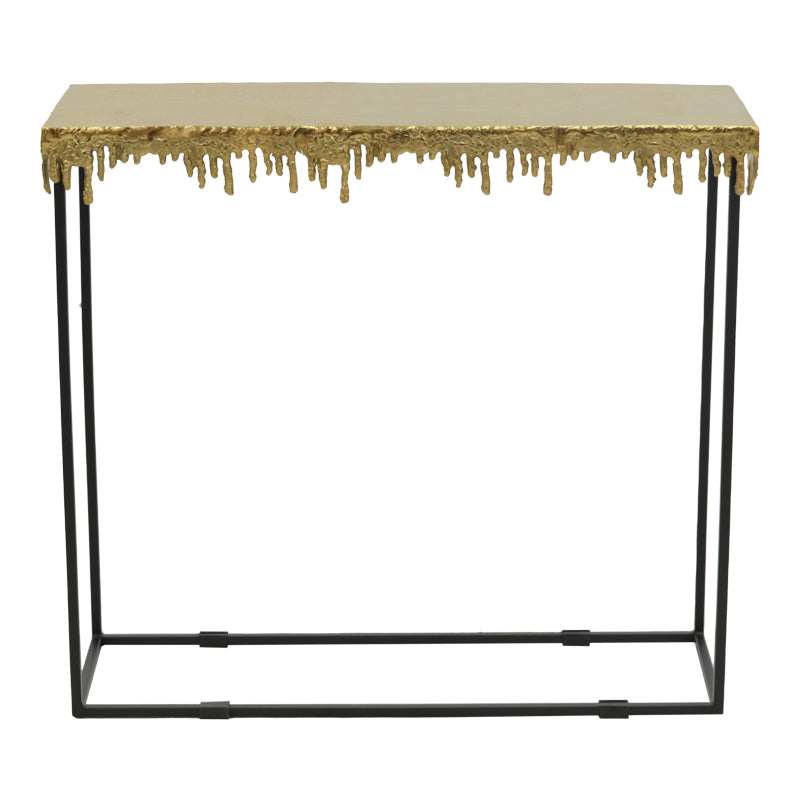 Console table Bulco Inart gold-black metal 80.5x28x72cm