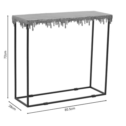 Console table Bulco Inart gold-black metal 80.5x28x72cm