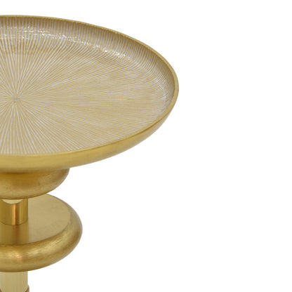 Side table Trego I Inart gold-white metal D33x42cm